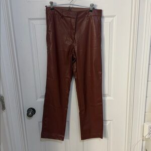 Fab’rik Carmel colored vegan leather pants size medium